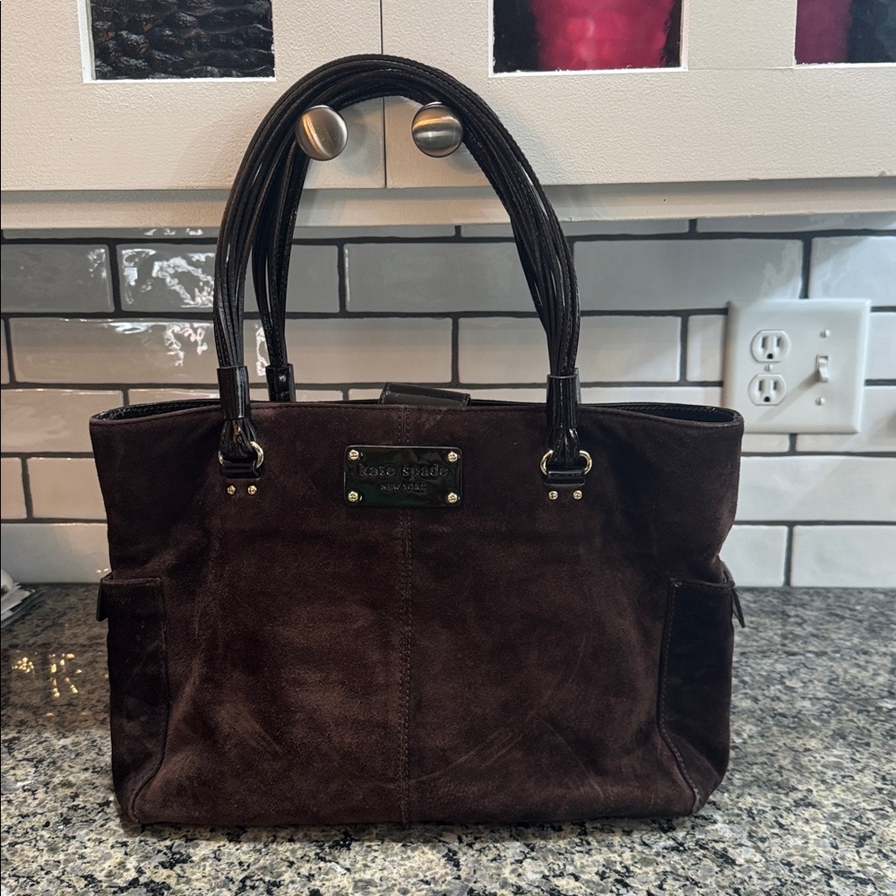 Kate Spade Dark Brown Suede Tote
